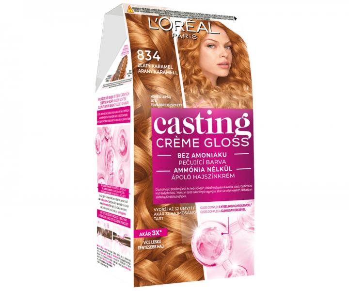 Farba do wosw bez amoniaku Loral Casting Crme Gloss - 834 zoty karmel