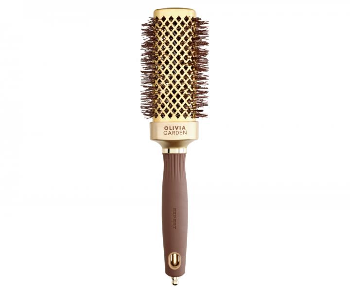 Kwadratowa szczotka do wosw Olivia Garden Expert Blowout Straight Gold & Brown - 40 mm