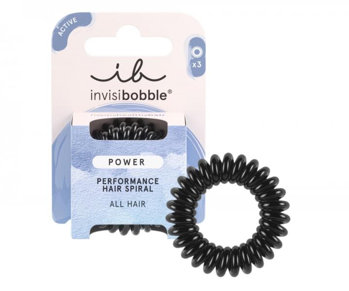 Gumka do wosw spiralka Invisibobble Power True black - czarna - 3 szt.