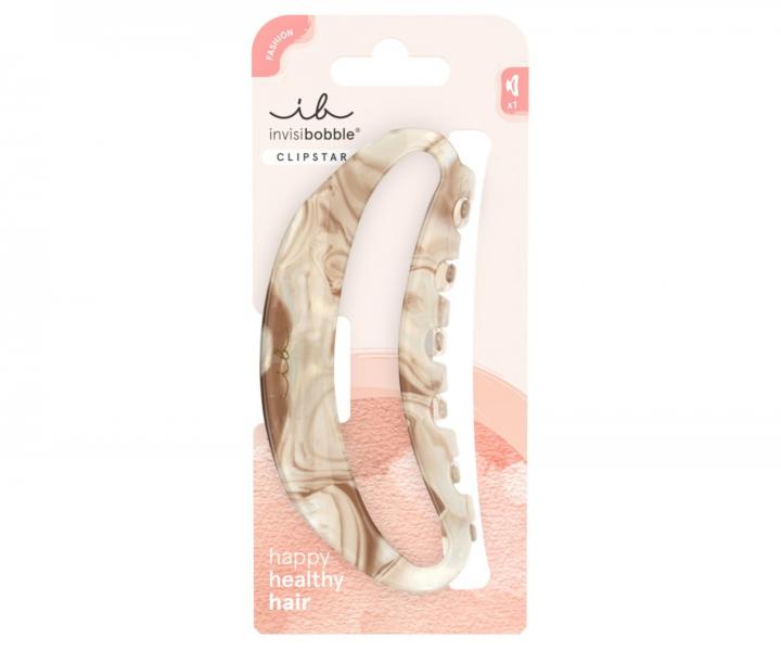 Dua klamra do wosw Invisibobble Clipstar XL Amber Glow - beowo-brzowa z bursztynowym wzorem