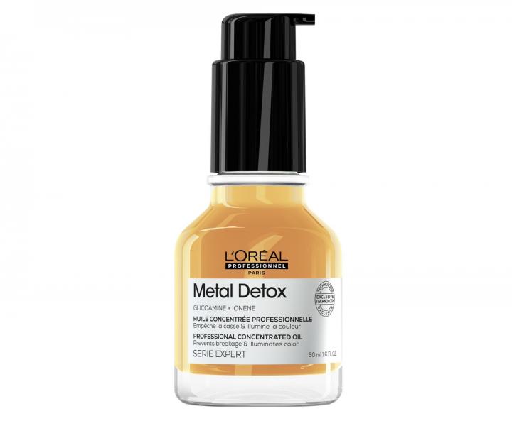 Olejek do w�os�w farbowanych i zniszczonych Lor�al Professionnel Serie Expert Metal Detox - 50 ml - uszkodzone opakowanie