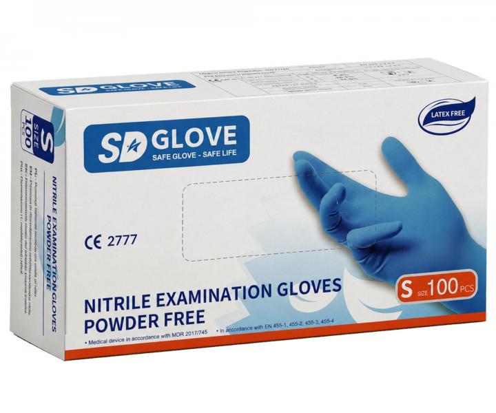 R�kawiczki nitrylowe SD Glove Nitrile Examination Gloves - 100 sztuk - niebieskie - rozmiar S