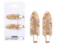 Spinki do w�os�w Sister Young Lily Makeup Hair Clips Set - 6 cm - 2 szt. - kremowo-be�owe
