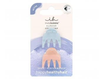 Klamry do wosw Invisibobble Clipstar Gym Buddy - 2 szt. -  niebieska i rowa pudrowa
