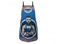 Fartuch Barber Eurostil Professional Blue Barbershop - niebieski z nadrukiem