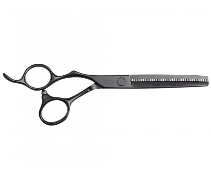 Noyczki fryzjerskie dla leworcznych Olivia Garden SilkCut Pro Matt Black