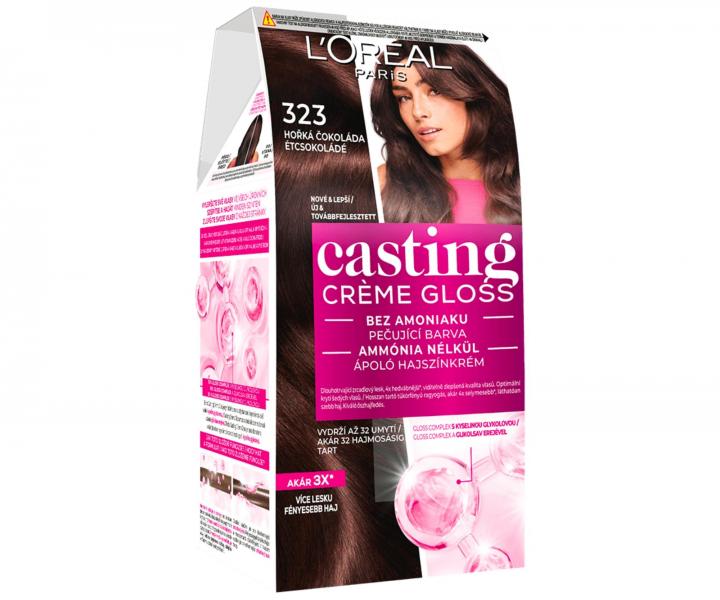 Farba do wosw bez amoniaku Loral Casting Crme Gloss - 323 ciemna czekolada