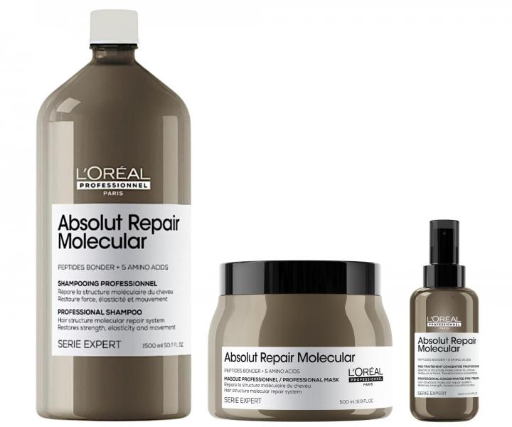 Zestaw do w�os�w zniszczonych Lor�al Professionnel Serie Expert Absolut Repair Molecular + kuracja wst�pna 100 ml gratis