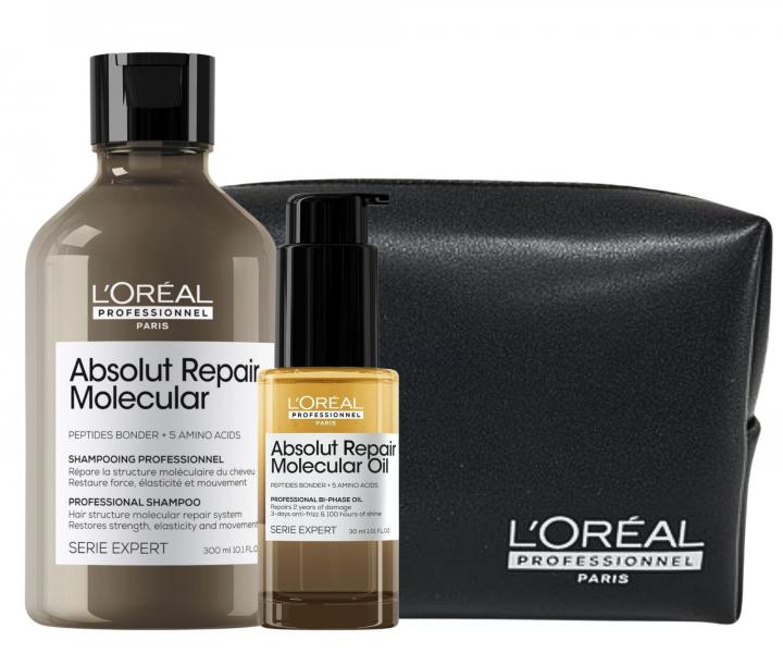 Zestaw do zniszczonych w�os�w Lor�al Professionnel Serie Expert Absolut Repair Molecular + kosmetyczka gratis