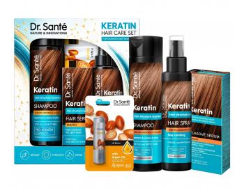 Zestaw upominkowy odbudowuj�cy do w�os�w matowych i �amliwych Dr. Sant� Keratin Hair Care Set