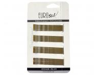 Wsuwka karbowana Eurostil Professional - 7 cm - 24 szt - czarna