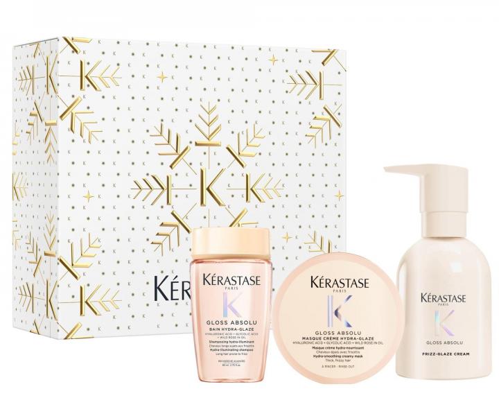 Zestaw upominkowy nawil�aj�cy i roz�wietlaj�cy w�osy ze sk�onno�ci� do puszenia si� K�rastase Gloss Absolu Set
