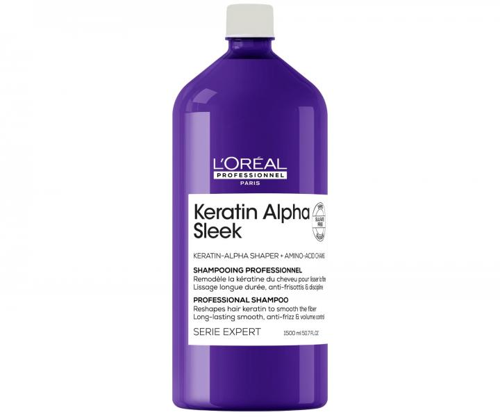 Szampon d�ugotrwale wyg�adzaj�cy do w�os�w pusz�cych si� Lor�al Professionnel Serie Expert Keratin Alpha Sleek - 1500 ml