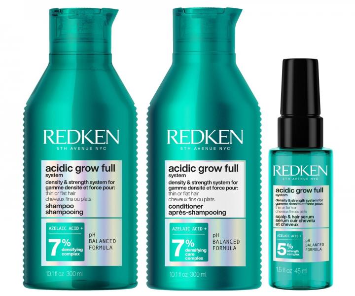Zestaw nadaj�cy g�sto�� i obj�to�� w�osom cienkim, oklapni�tym i normalnym Redken Acidic Grow Full System + serum 45 ml gratis