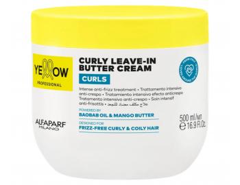 Krem bez sp�ukiwania do w�os�w falowanych, kr�conych i afro Yellow Professional Curls Curly Leave-In Butter Cream - 500 ml