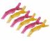 Klipsy do w�os�w Sibel Gator - 6 x 11 cm � r�owe, ��te (z brokatem)