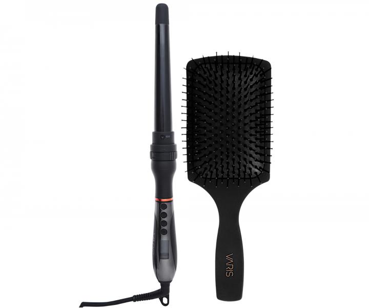 Profesjonalna wielofunkcyjna lok�wka do w�os�w Varis Curling Iron System + szczotka do rozczesywania w�os�w Varis Paddle Brush g
