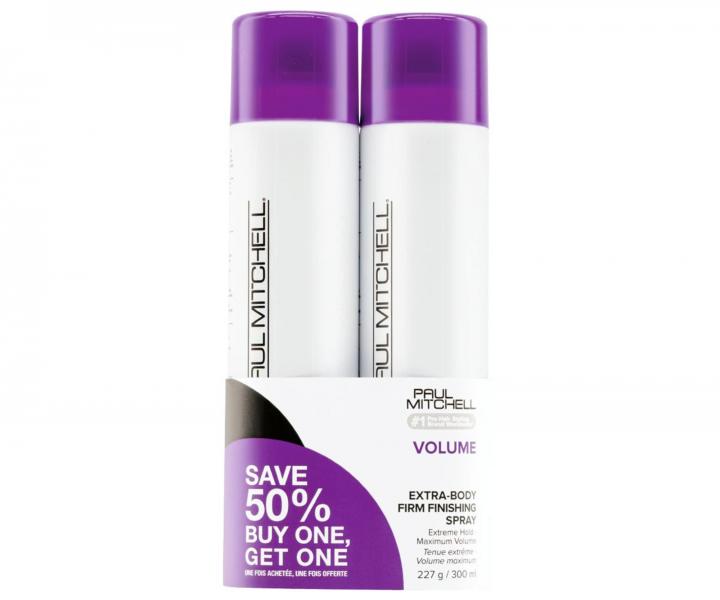 Zestaw lakier�w zwi�kszaj�cych obj�to�� w�os�w Paul Mitchell Extra Body Firm Finishing Spray - 300 ml - 1+1 gratis