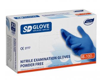 R�kawiczki nitrylowe SD Glove Nitrile Examination Gloves - 100 sztuk - niebieskie - rozmiar XS