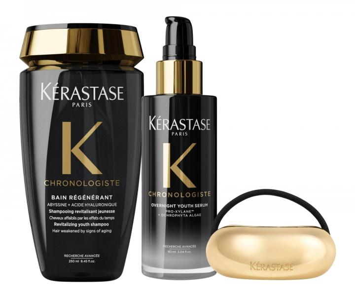 Zestaw rewitalizuj�co-nawil�aj�cy do w�os�w starzej�cych si� K�rastase Chronologiste + gumka ozdobna gratis