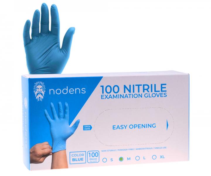R�kawiczki nitrylowe Nodens Nitrile Examination Gloves - 100 sztuk - niebieskie - M