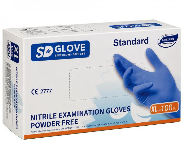 R�kawiczki nitrylowe SD Glove Nitrile Examination Gloves - 100 sztuk - niebieskie - rozmiar XL