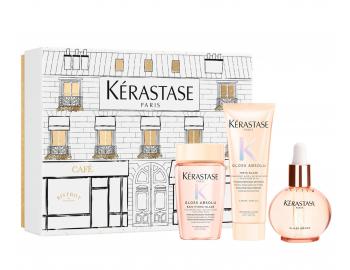 Zestaw upominkowy nawilajcy i nadajcy poysk wosom skonnym do puszenia si  z olejkiem Krastase Gloss Absolu