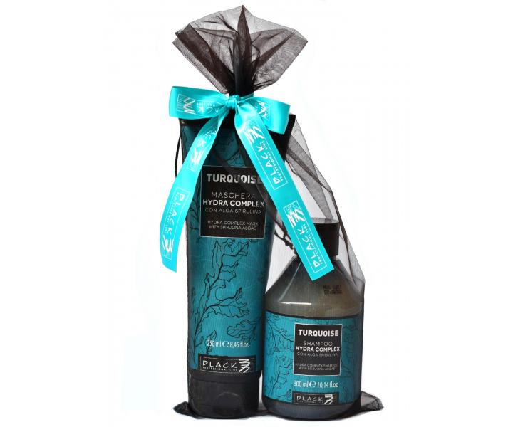 Zestaw upominkowy szampon i maska do wosw cienkich i osabionych Black Turquoise Hydra Complex