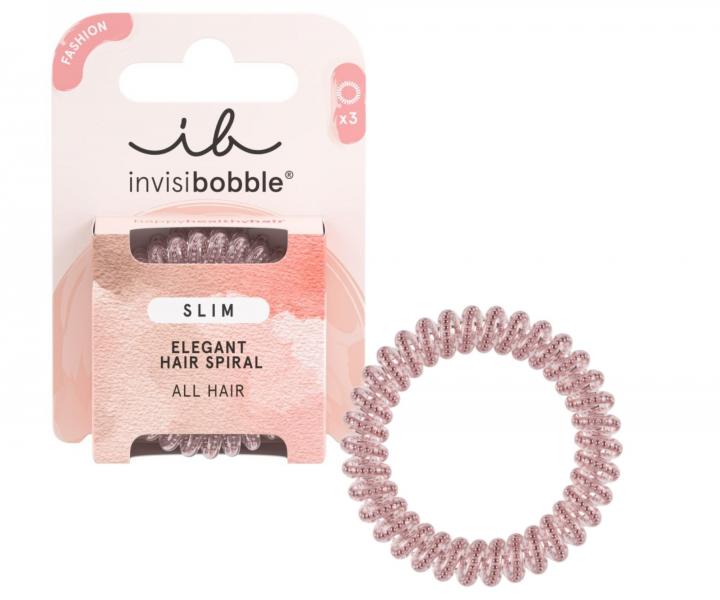 Cienka gumka spiralka do w�os�w Invisibobble Slim Pink Monocle - r�owa - 3 szt.