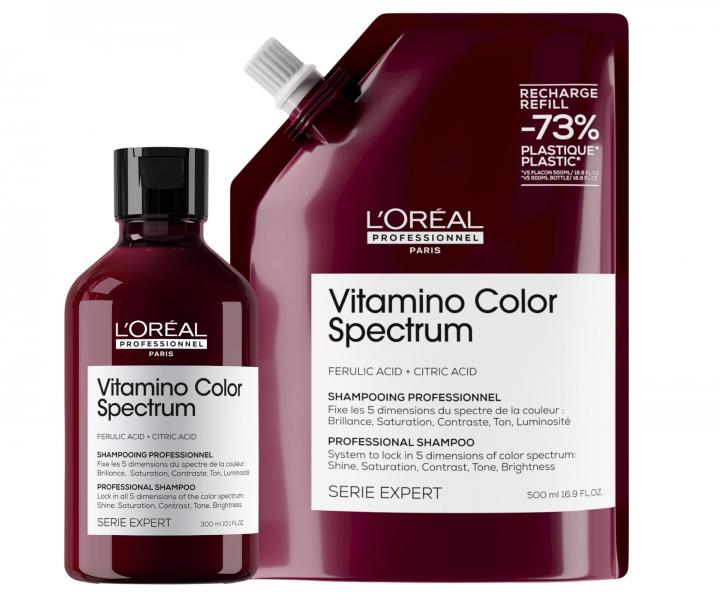 Szampon do w�os�w farbowanych Lor�al Professionnel Serie Expert Vitamino Color Spectrum - 300 ml + zapas 500 ml