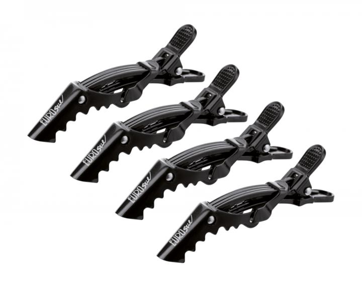 Klipsy do wosw Eurostil Professional Bag 4 Dragon Clips - 9 cm - 4 szt - czarne