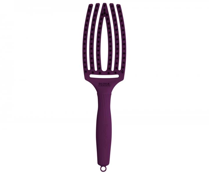 Szczotka do w�os�w Olivia Garden Fingerbrush Combo Medium ThinkPink Edition - ciemnofioletowa