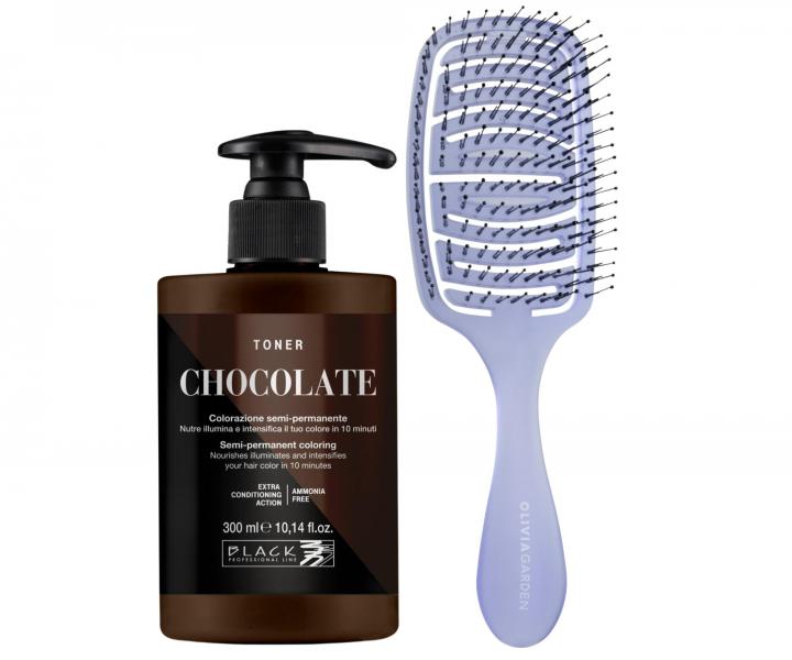 Toner koloryzujcy do wosw Black Professional Crazy Toner - Chocolate (czekoladowy) + szczotka gratis