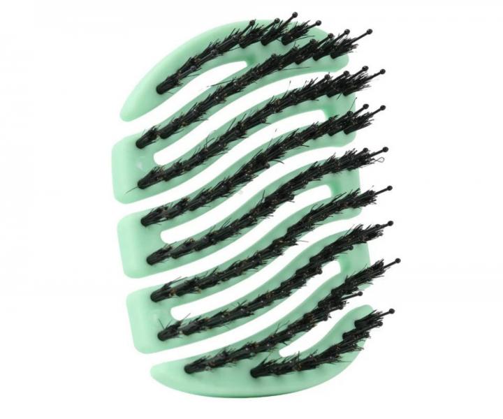Szczotka do w�os�w z w�osiem dzika i nylonowym Sister Young Mila Pocket Hair Brush - jasnozielona