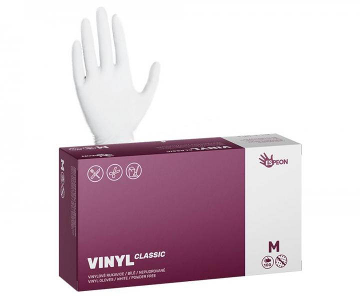 Rkawiczki winylowe Espeon Vinyl Classic - 100 szt - biae - bezpudrowe - M