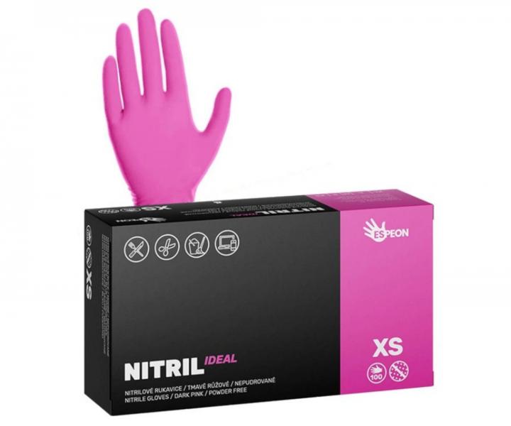 Rkawiczki nitrylowe Espeon Nitril Ideal - 100 szt - magenta - XS