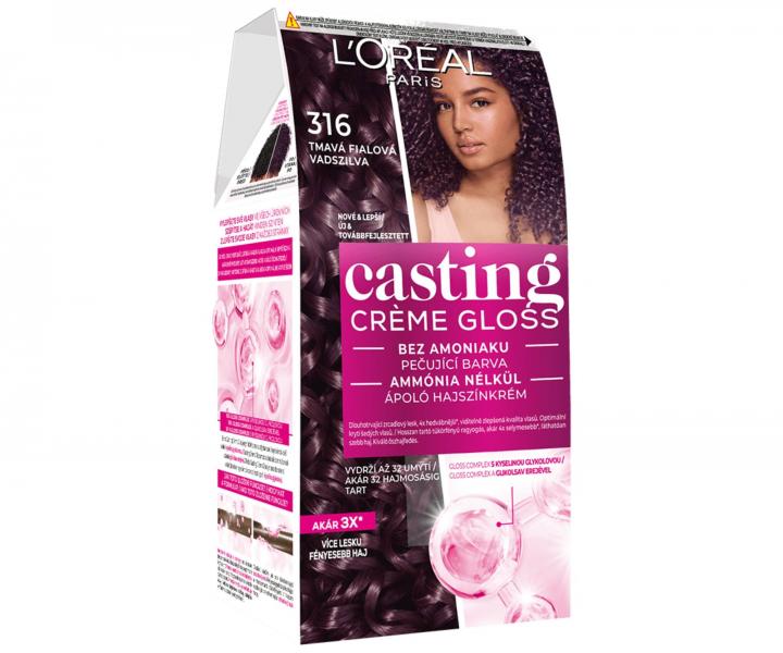 Farba do wosw bez amoniaku Loral Casting Crme Gloss - 316 ciemny fiolet