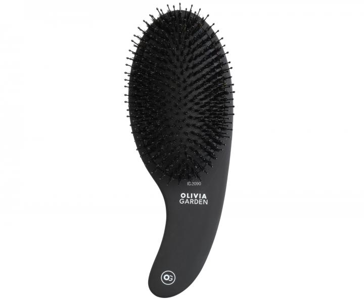 Szczotka do rozczesywania wosw z wosia dzika i nylonowego Olivia Garden Curve - czarna
