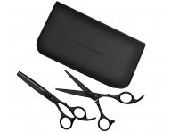 Zestaw noyczek fryzjerskich 5,75" i degawek 6,35" Olivia Garden Xtreme Matt Black Edition