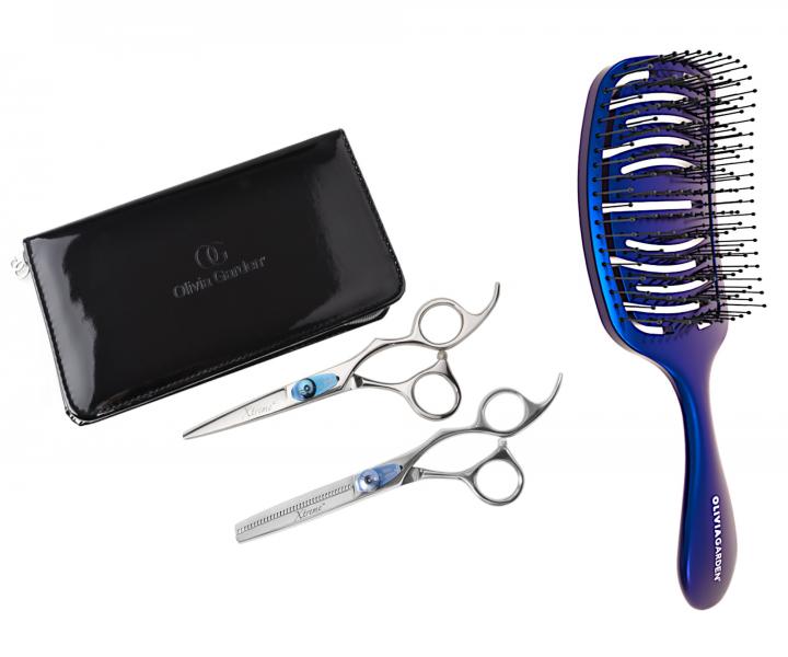 Zestaw no�yczek fryzjerskich 5,0" i dega��wek 6,35" Olivia Garden Xtreme� + szczotka gratis