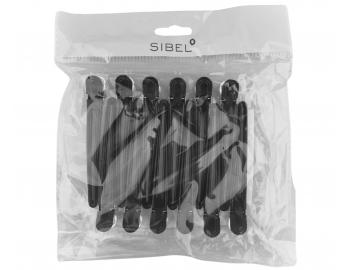 Klipsy do wosw Sibel plastikowo-aluminiowe - 10 cm - 12 szt - czarne