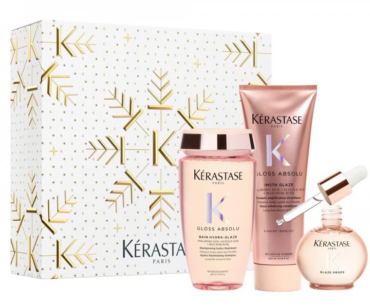 Zestaw upominkowy z olejkiem nab�yszczaj�cym i nawil�aj�cym w�osy ze sk�onno�ci� do puszenia si� K�rastase Gloss Absolu Set