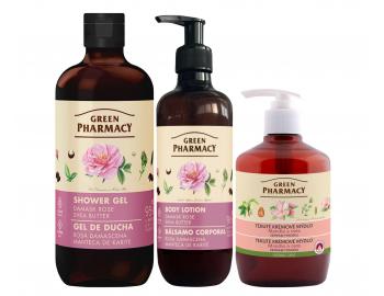 Zestaw do piel�gnacji cia�a z r� damasce�sk� i mas�em shea Green Pharmacy Damask Rose + myd�o w p�ynie gratis