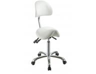 Taboret na kkach z oparciem SilverFox 1025A - biay