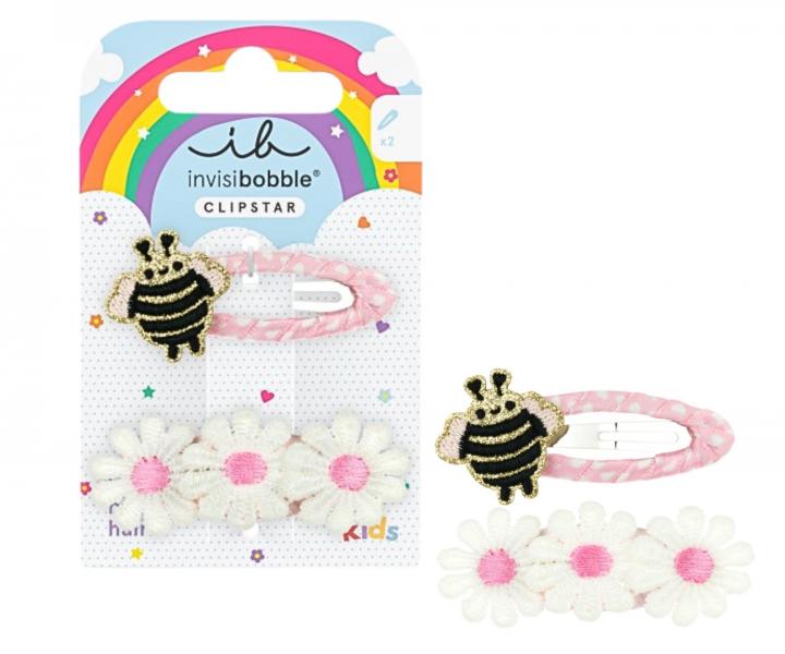 Spinki do wosw dla dzieci Invisibobble Clipstar Happy Spring Bee - 2 szt.