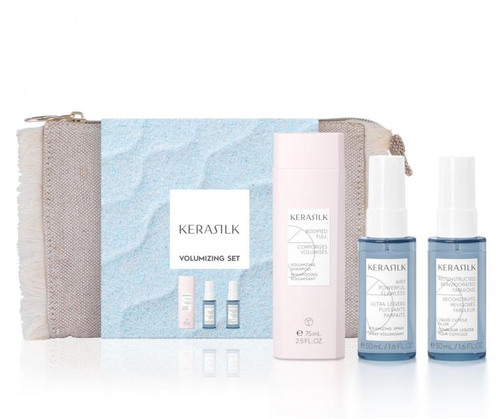Zestaw podrny zwikszajcy objto wosw Kerasilk Volumizing Travel Set + kosmetyczka gratis