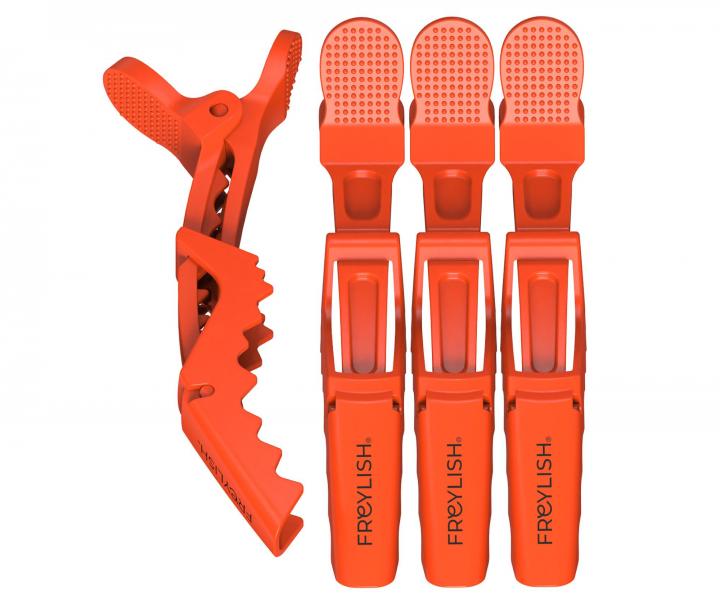 Klipsy do wosw Freylish Hair Clips - pomaraczowe - 4 szt.