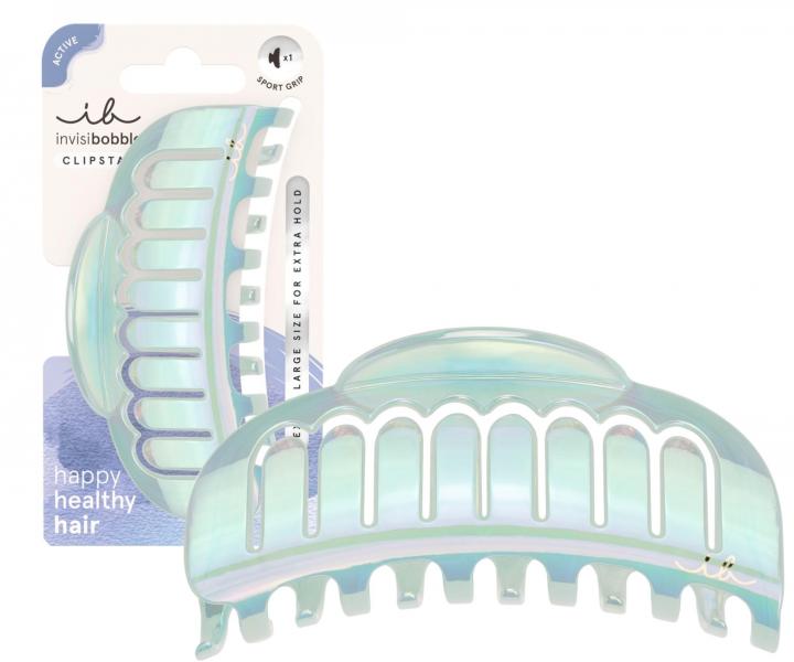 Du�a klamra do w�os�w do uprawiania sportu Invisibobble Clipstar L Flexibobble - niebieska per�owa