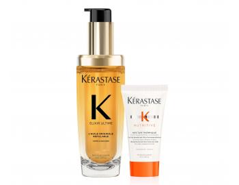Olejek do wszystkich rodzajw wosw Krastase Elixir Ultime L'Huile Originale Refillable - 75 ml + ochrona termiczna 50 ml grat