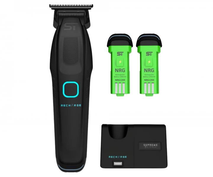 Profesjonalny trymer do w�os�w z wymiennymi akumulatorami Supreme Trimmer Recharge ST777 - czarny